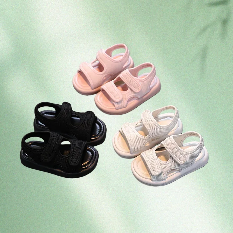 Sandalias de playa para niña – Ligeras en rosa y beige