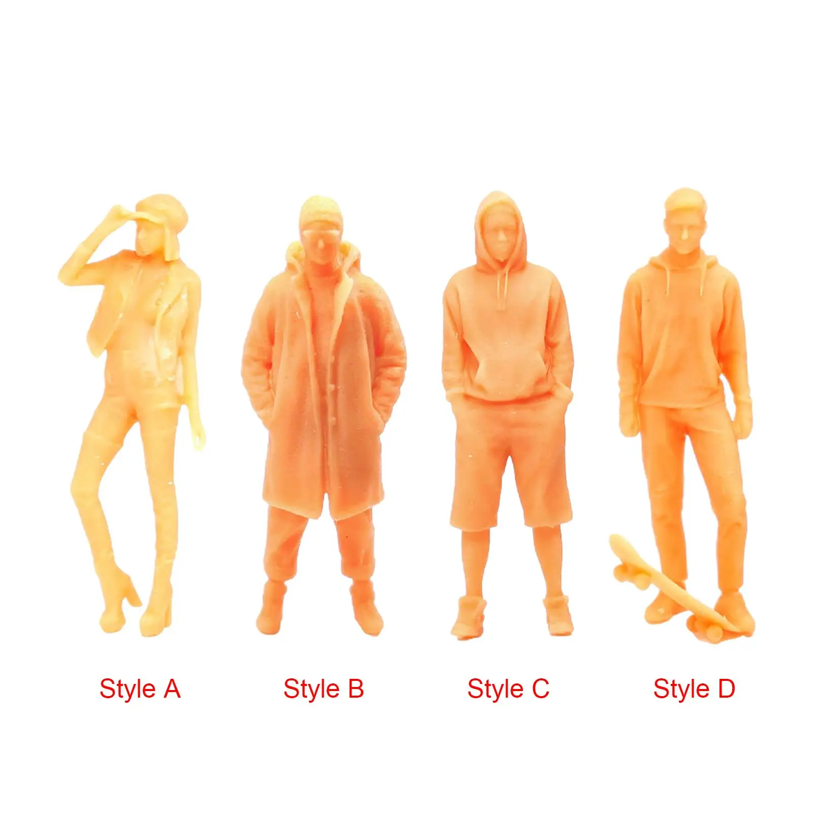 1/64 Scale Figures for Miniature Scenes, Tiny People Resin Models for Diorama and Garden