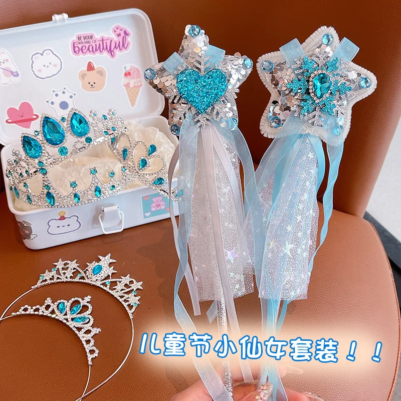 Diadema de princesa con corona y cetro mágico para niña - imagen 2