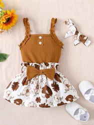 Mono sin mangas con falda floral - Conjunto verano para niña