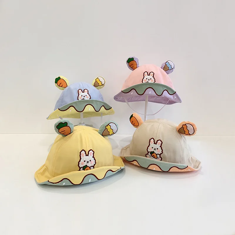 Sombrero de cubo de conejito para bebé, estilo coreano