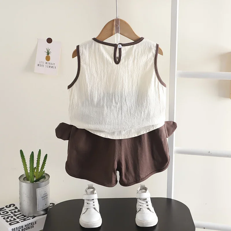 Conjunto de verano bebé niña chaleco y pantalón corto