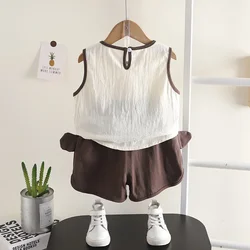 Conjunto de verano bebé niña chaleco y pantalón corto