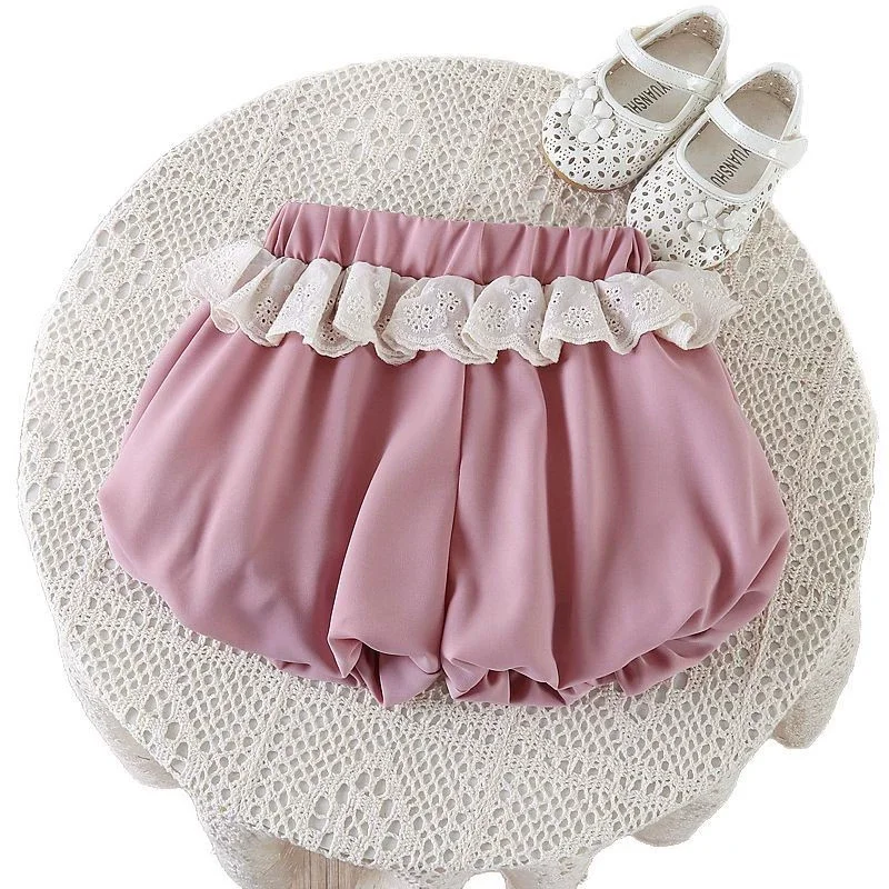Pantalones cortos verano encaje para bebé niña – estilo casual - imagen 4