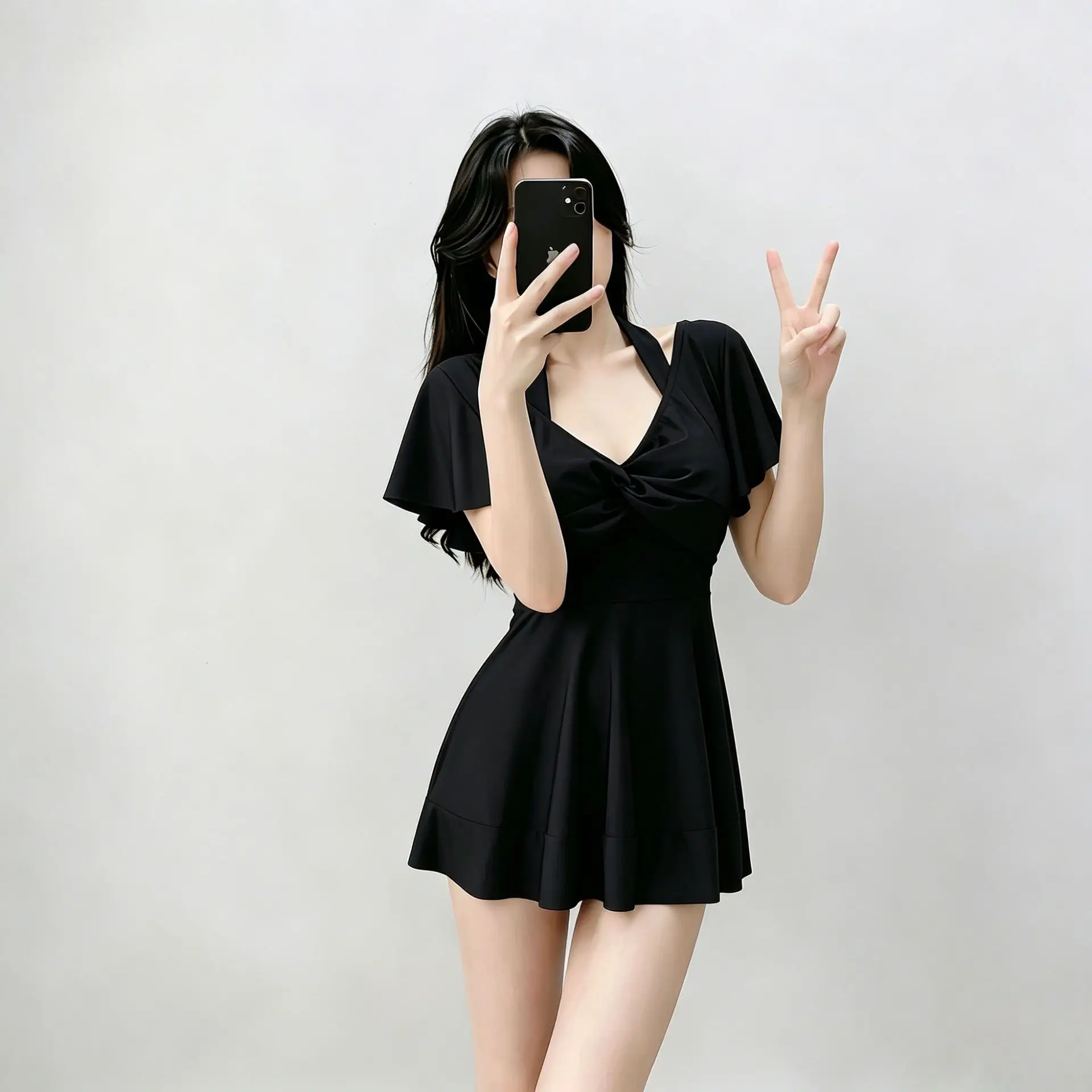 Traje de baño de una pieza con aros fruncido adelgazante - imagen 2