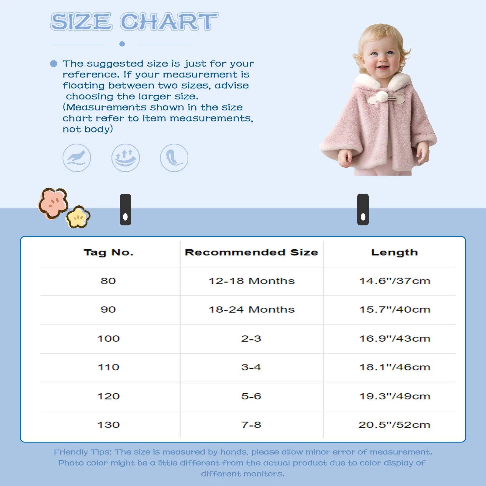 Capa infantil con capucha estilo princesa
