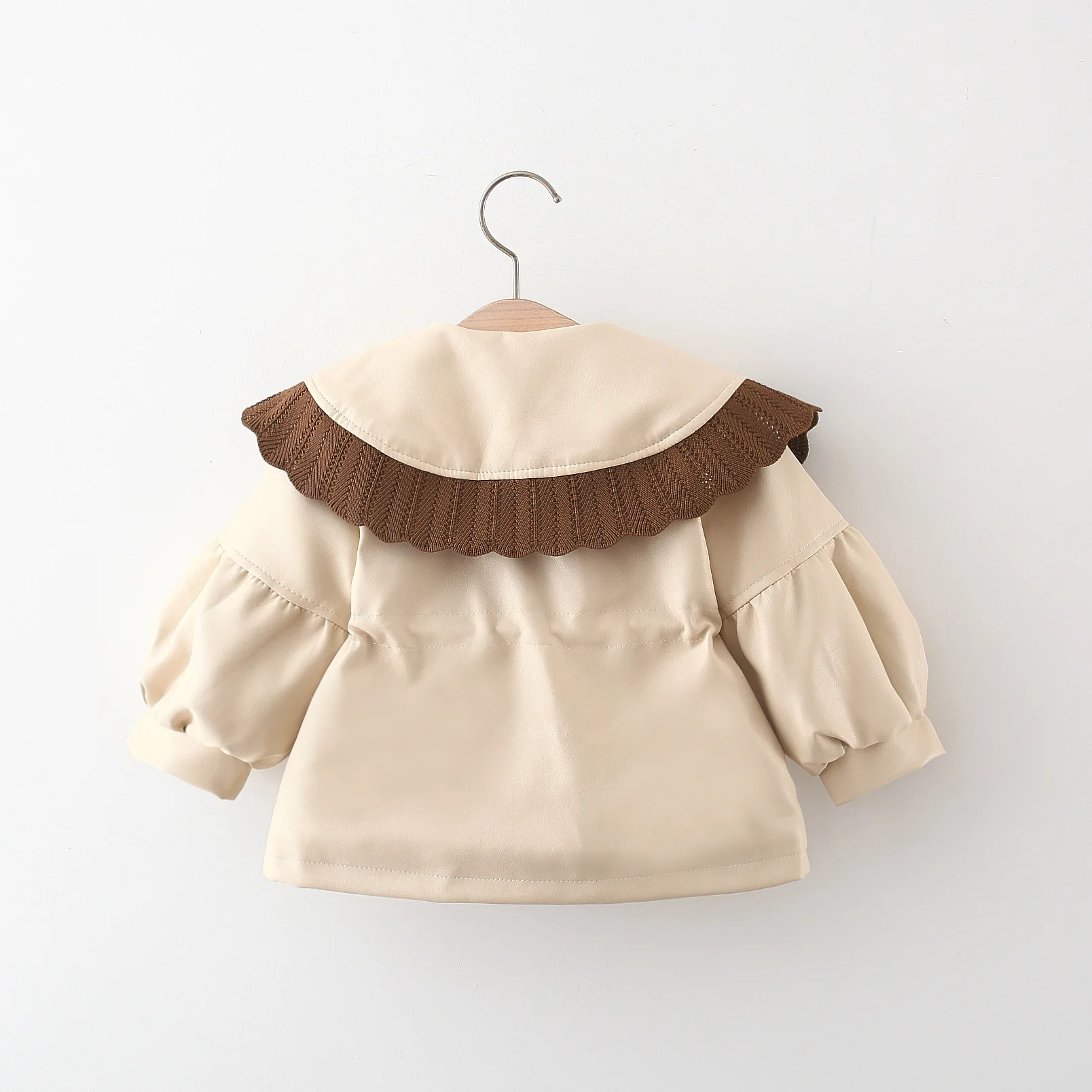 Abrigo coreano para niña con cuello de PU – Temporada otoño invierno - imagen 5