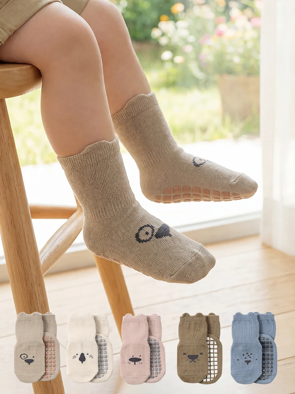 Calcetines antideslizantes para bebé con dibujos de animales - imagen 4