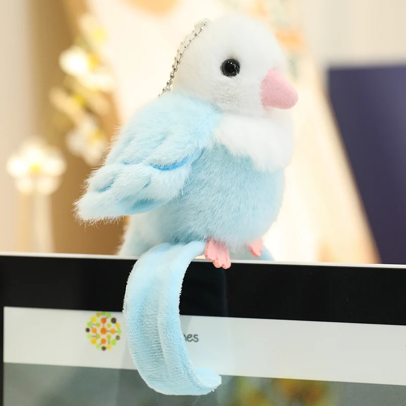 Peluche de loro verde suave con llavero, estilo tierno - imagen 5