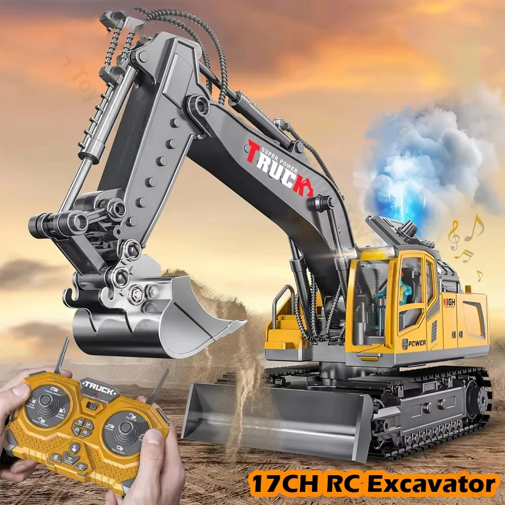 Excavadora con control remoto 2,4G – Camión de juguete para niño