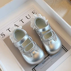Zapatillas deportivas antideslizantes de malla transpirable para niña