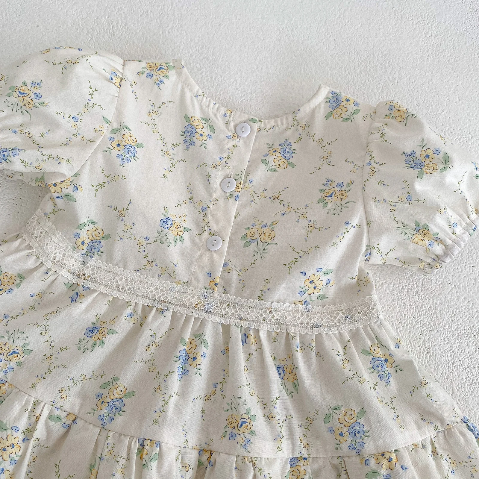 Vestido de princesa floral con tutú de encaje para niñas - imagen 3
