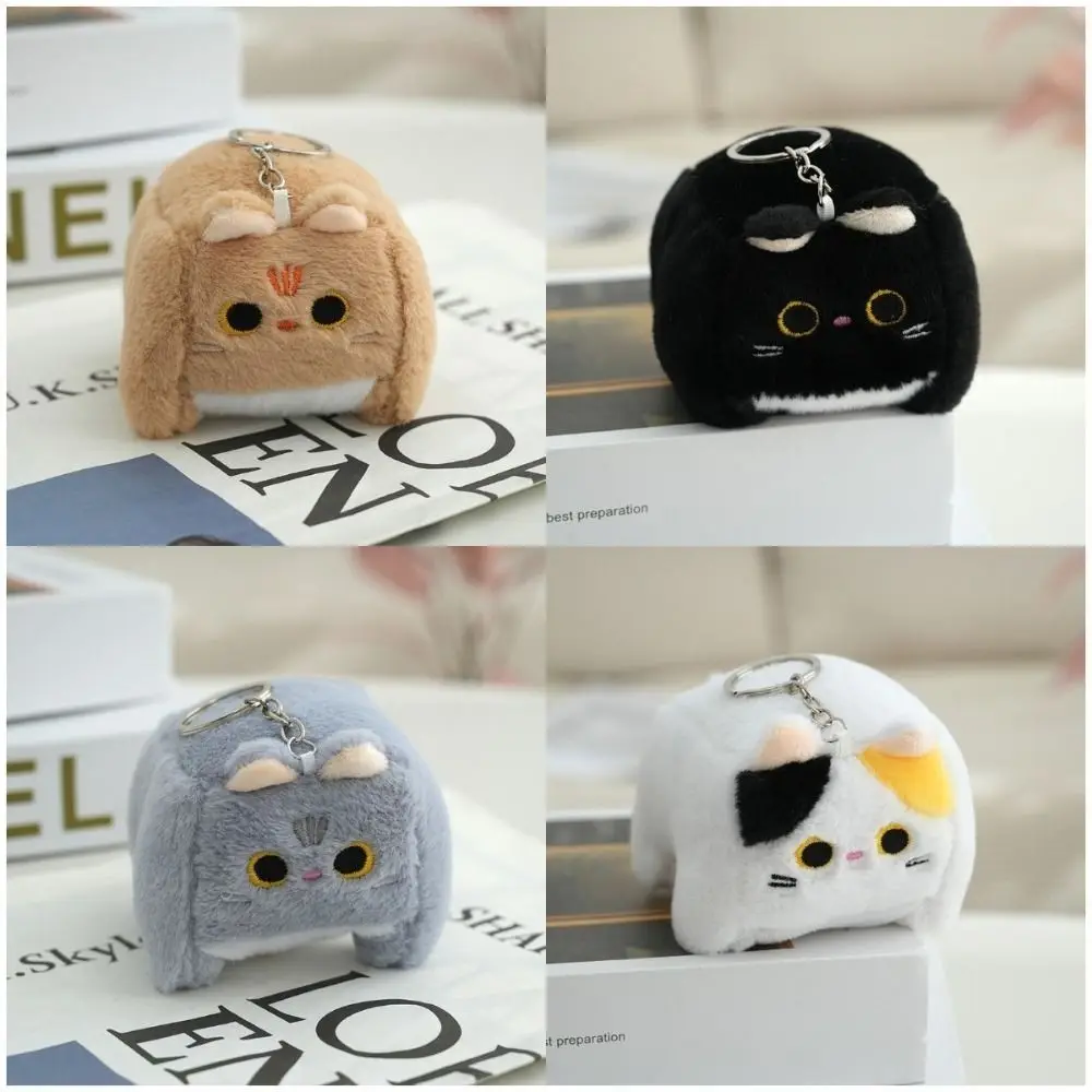 Llavero de gato calicó naranja suave, muñeco peluche - imagen 5
