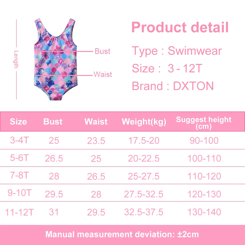 Traje de baño DXTON con estilo sirena brillante