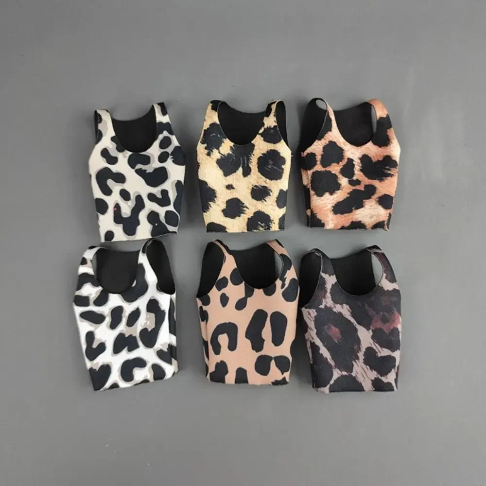 Conjunto de ropa para muñecas chaleco leopardo y camiseta algodón