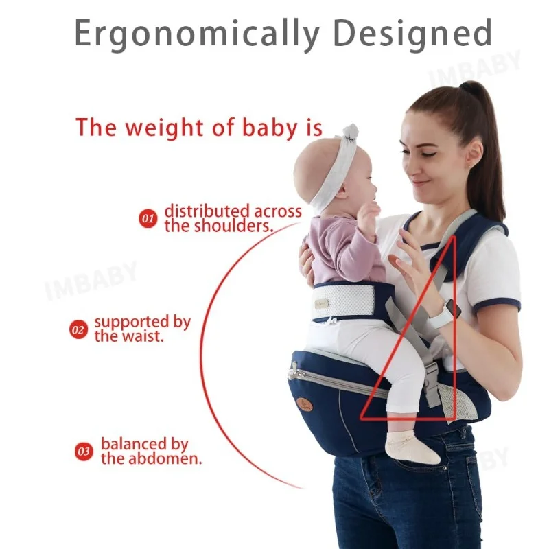 IMBABY Mochila portabebés ergonómica desmontable con cinturón - imagen 4