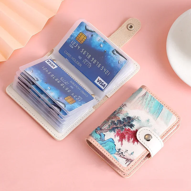 Bolso porta tarjetas floral retro para mujer con múltiples ranuras - imagen 3