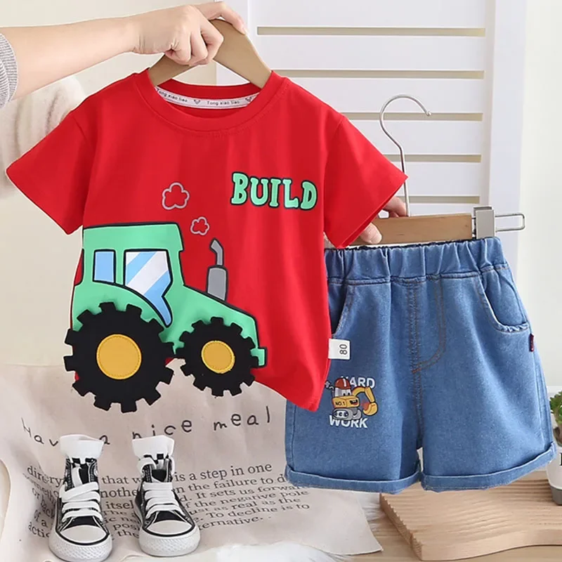 Conjunto informal de bebé camisetas dibujos y pantalón vaquero - imagen 4