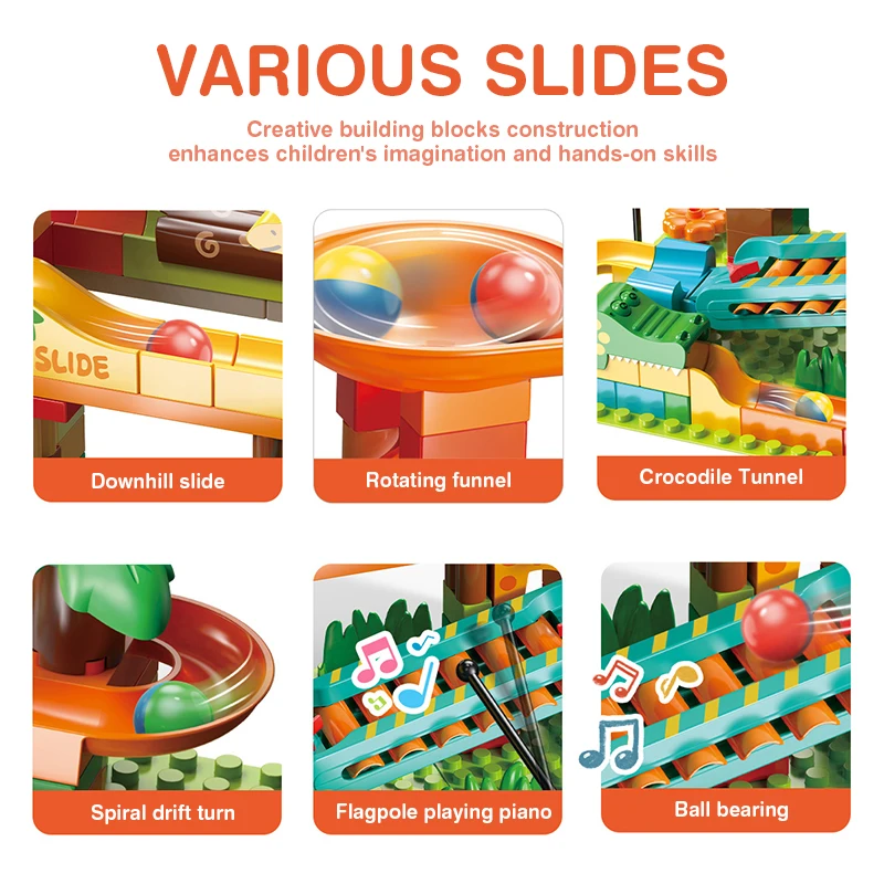 Bloques de construcción 3D para pistas de canicas educativos infantiles - imagen 5