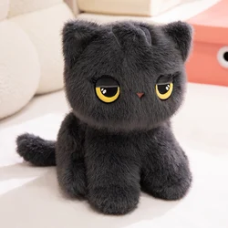 Cojín peluche gato negro sentado para decoración infantil