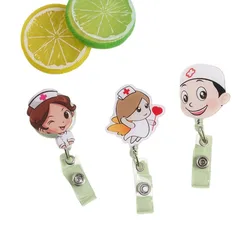 Portaidentificación retráctil con cordón para personal sanitario