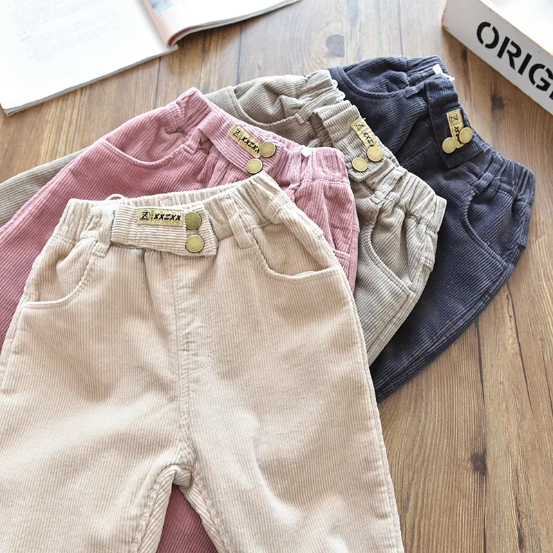 Pantalones acolchados de lana para niños en pana gruesa otoño-invierno - imagen 2