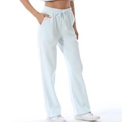 Pantalones maternidad punto waffle, cintura alta y bolsillos suaves
