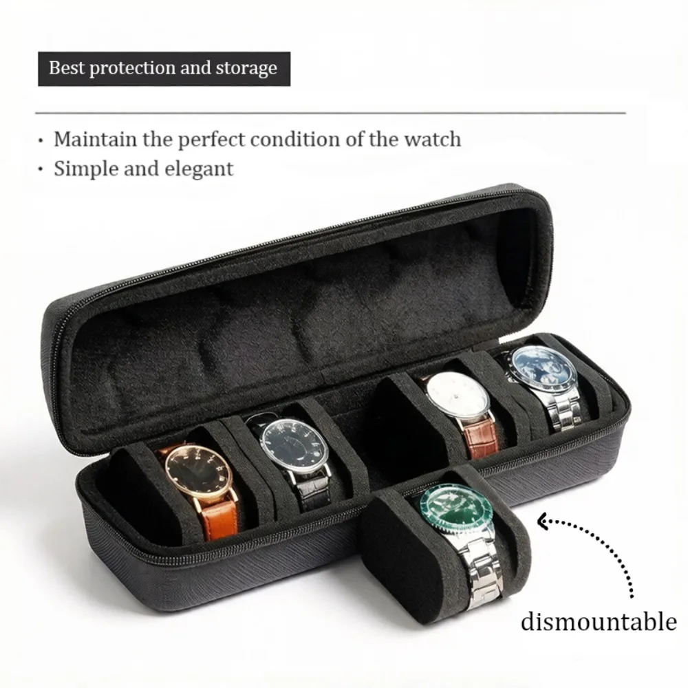 Estuche de viaje portátil con carcasa rígida para relojes