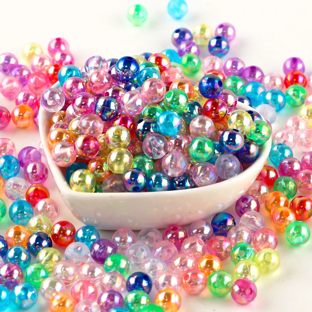 Cuentas acrílicas redondas de colores para manualidades infantiles