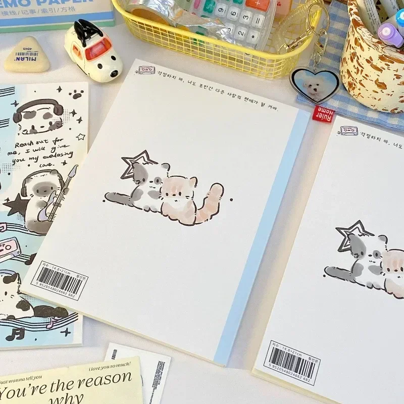 Cuaderno kawaii infantil con diseño de gato y cachorro - imagen 4