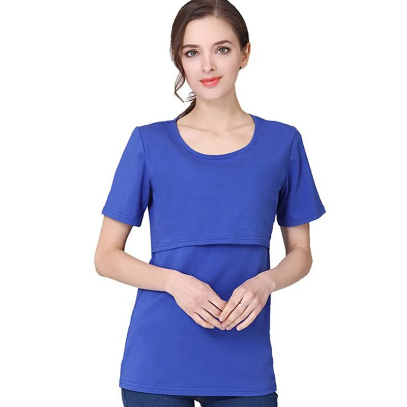 Camiseta lactancia algodón manga corta holgada para verano - imagen 2