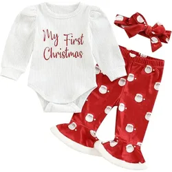 Conjunto de Navidad para recién nacida con body y diadema