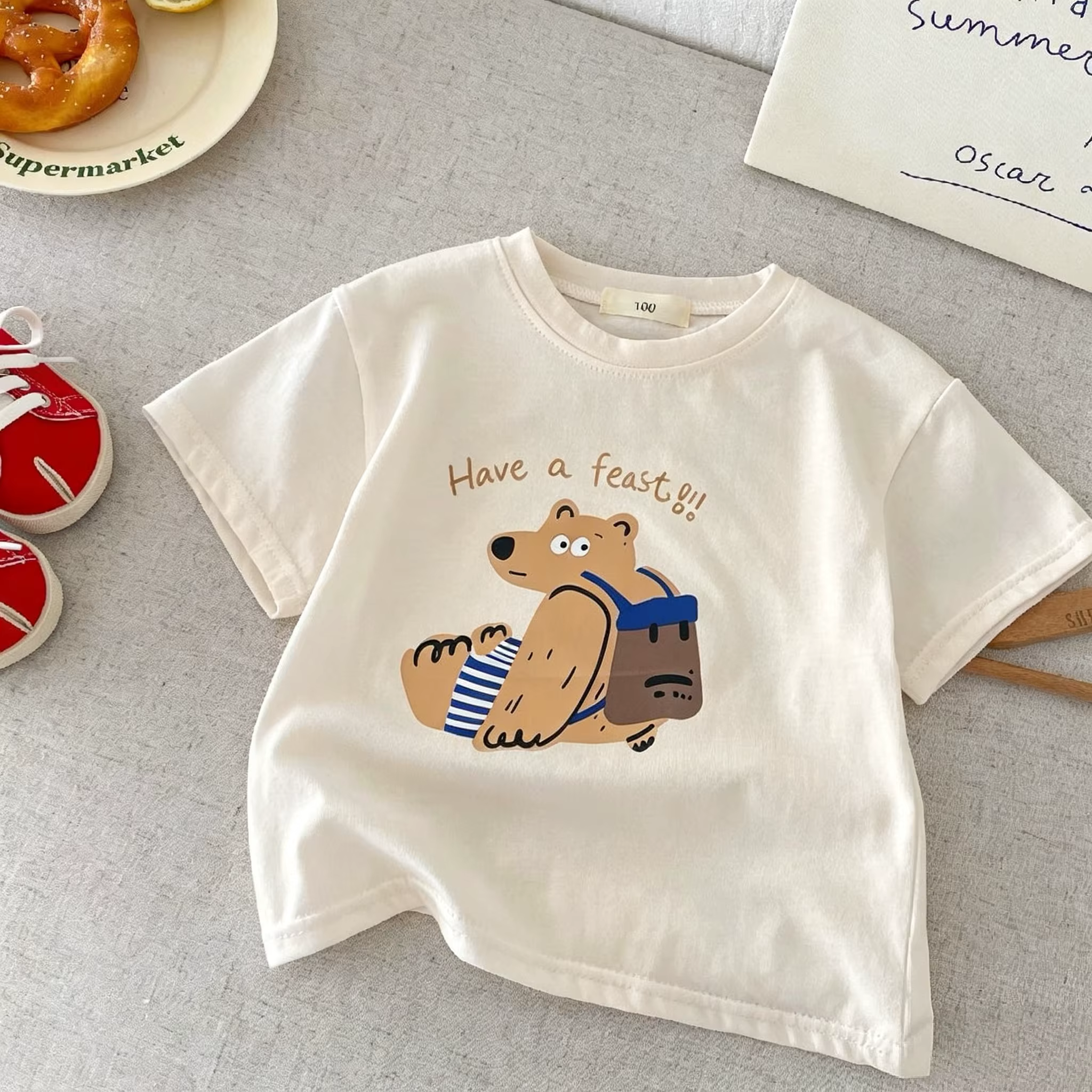 Camiseta infantil de manga corta con estampado de dibujos animados - imagen 4
