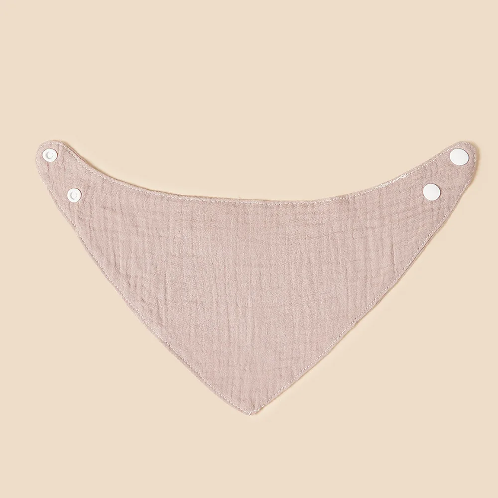 Babero triangular de algodón para bebé – Bandana sólido recién nacido - imagen 3