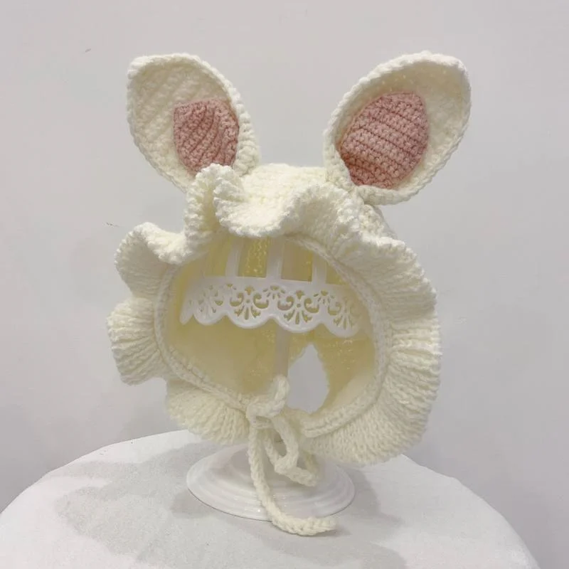 Gorro invierno bebé niña en tejido cálido con protección oídos - imagen 4
