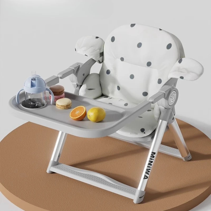 Sillita de bebé plegable portátil con bandeja grande en aluminio - imagen 4
