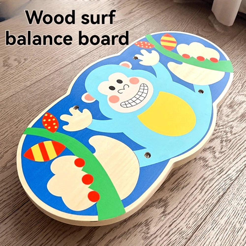 Tabla de equilibrio Wobble Montessori de madera con dibujos animados - imagen 5