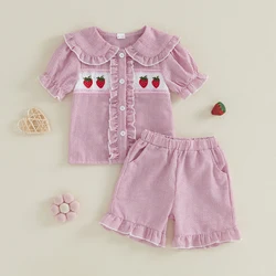 Conjunto de pijama de fresa para recién nacida – cuello de muñeca