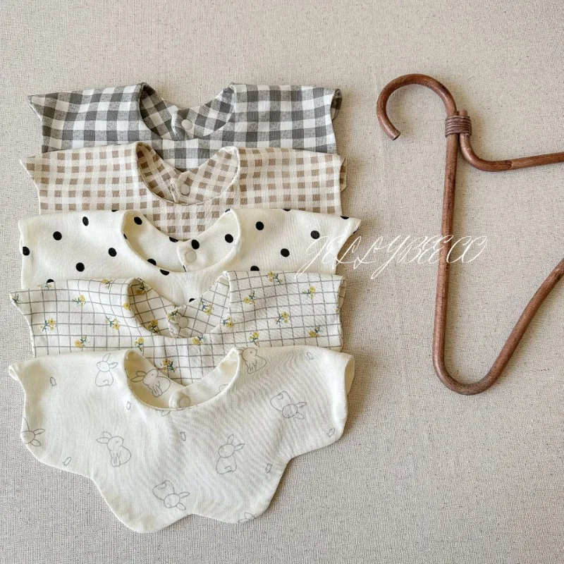 Baberos de algodón para bebé estilo coreano pétalos INS - imagen 2