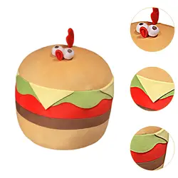 Peluche suave de pollo con forma de hamburguesa Dundun Foods