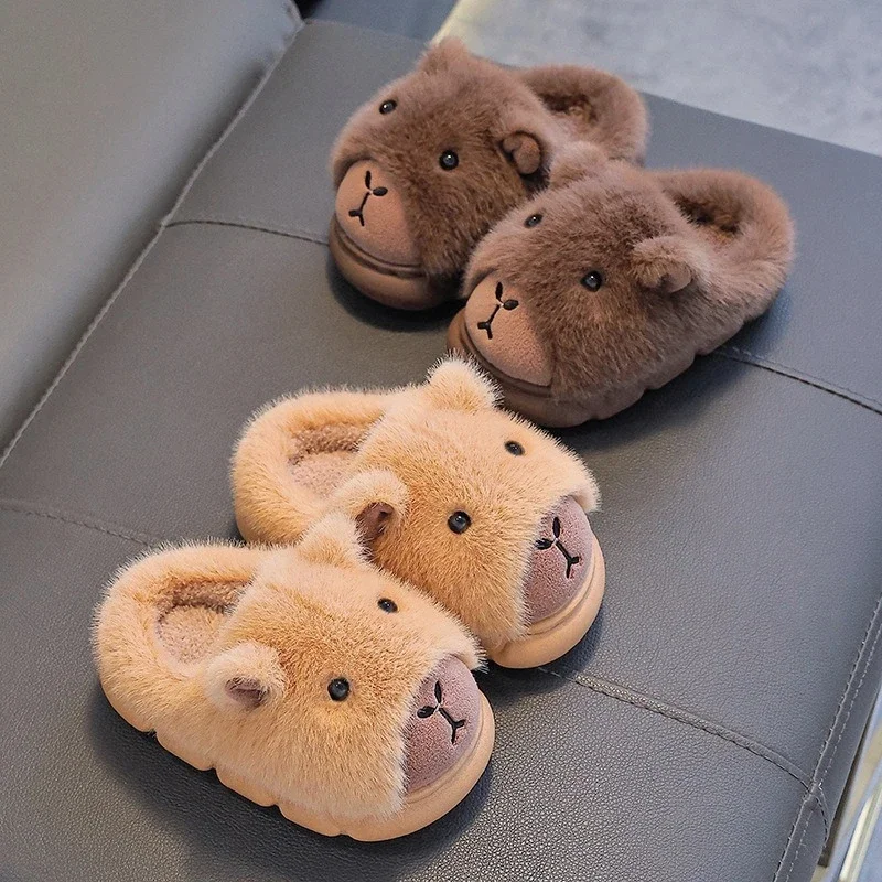 Zapatillas de casa capibara para invierno, algodón cálido y esponjoso - imagen 2