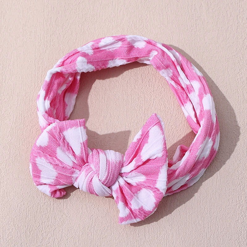 Diademas bebé con corazones y lazos de nailon estilo princesa - imagen 5