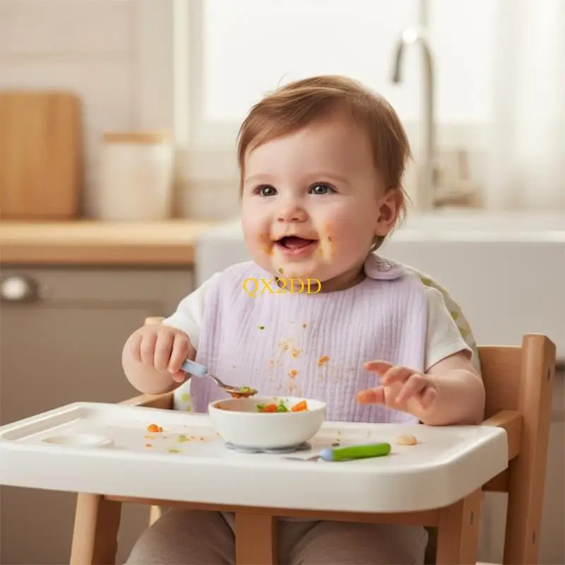 QX2D Babero de lactancia transpirable para bebés – Delantal