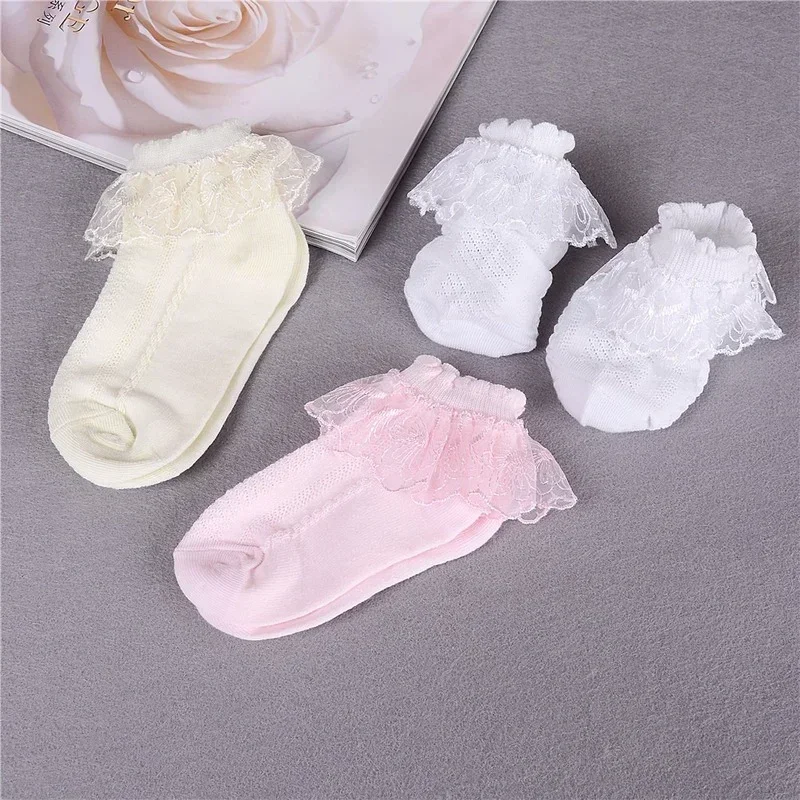 Calcetines de algodón con encaje para bebé niña - imagen 5