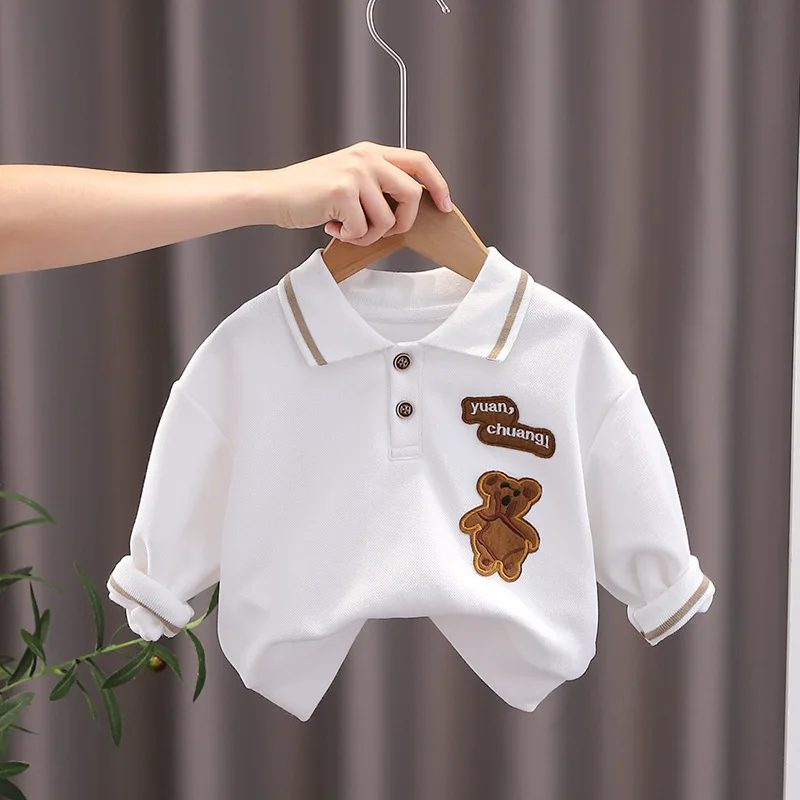 Camiseta infantil de algodón para primavera y otoño casual - imagen 2