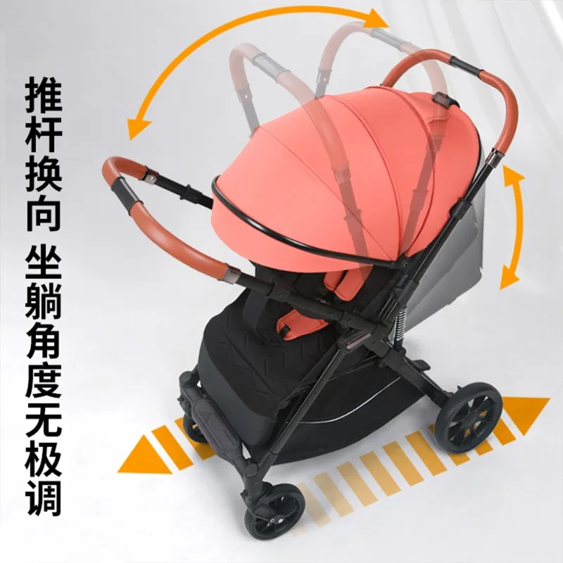 Cochecito bidireccional reclinable para bebé nacido que absorbe golpes - imagen 3