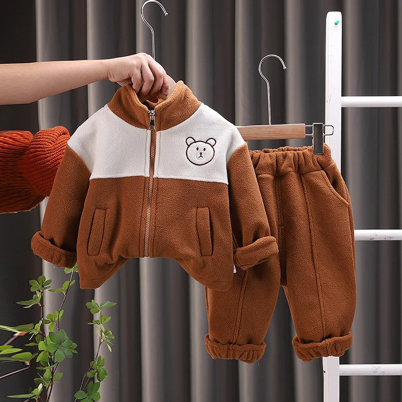 Conjunto de invierno para bebé y niños con chaqueta gruesa, pantalones - imagen 4
