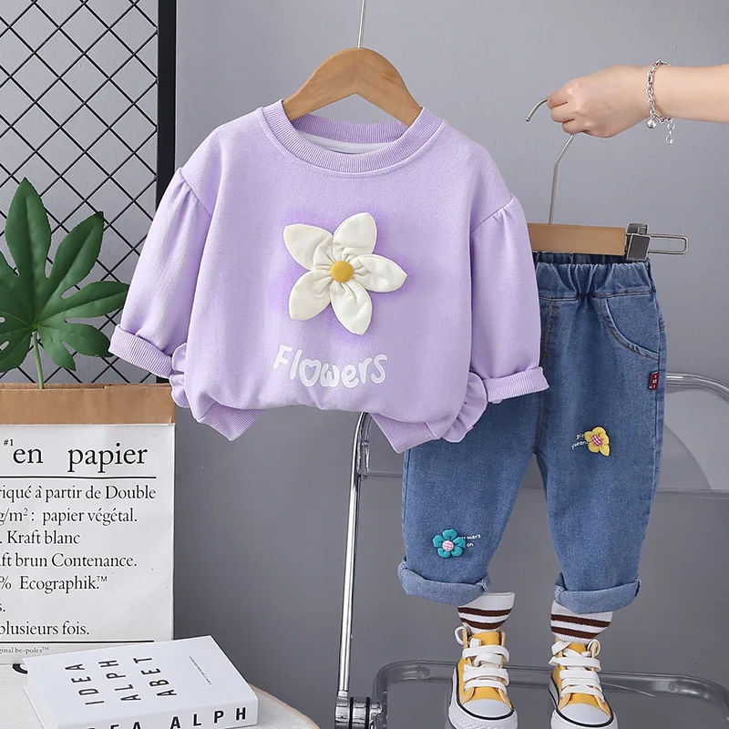 Conjunto infantil para bebé niña – Jersey y pants de algodón
