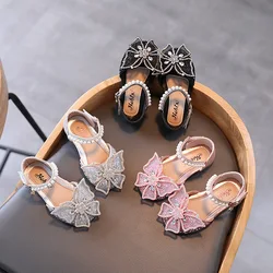 Sandalias de lentejuelas para niña – Diseño princesa con lazo