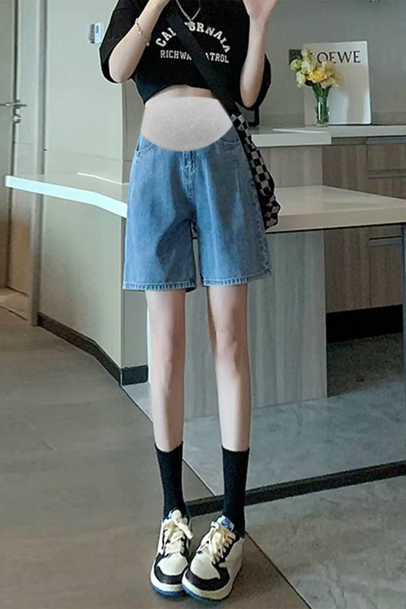 Pantalones vaqueros cortos premamá de cintura alta - imagen 4